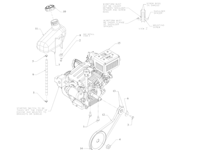 Engine Drive Diagram and Parts List for 1X21-INCHHP (31PS2S5C710)(2019) Cub Cadet Snow Blower
